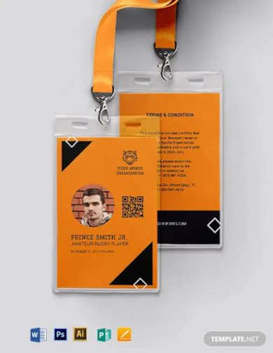 printable sports id card template