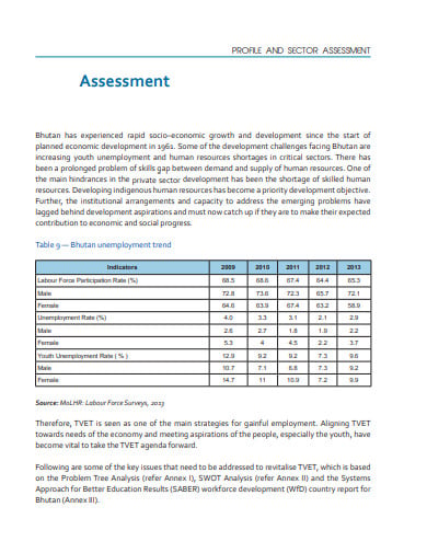 private sector profile assessment template