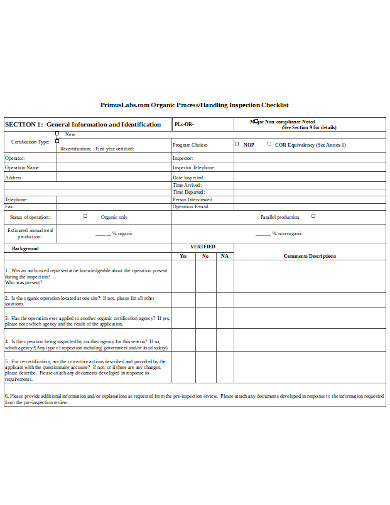 process-handling-audit-inspection-checklist-template