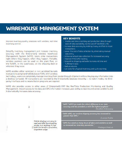 process warehouse management system