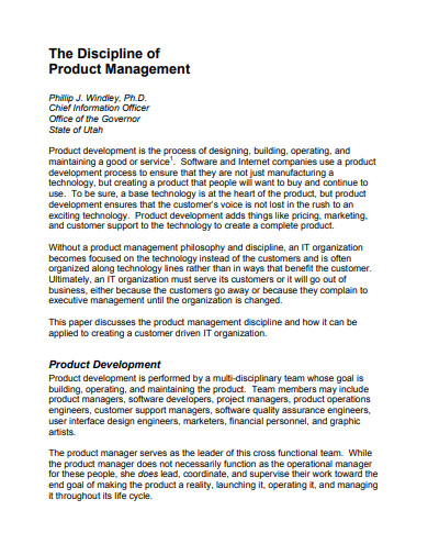 product management template