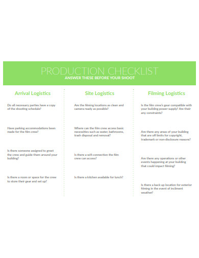 11+ Logistics Checklist Templates in PDF | MS Word