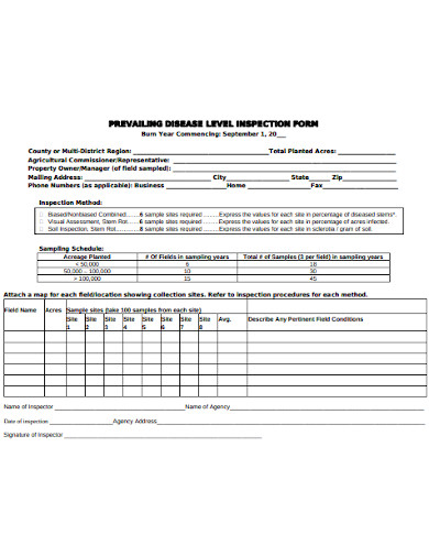 professional field inspection form