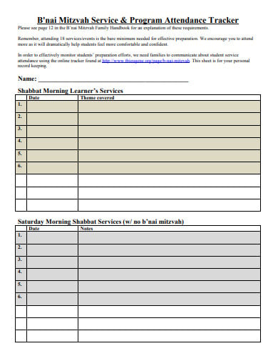 11+ Attendance Tracker Templates in PDF | XLS