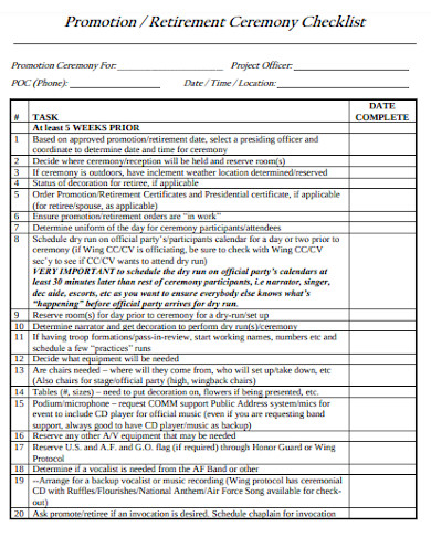 9+ Retirement Party Checklist Templates in PDF