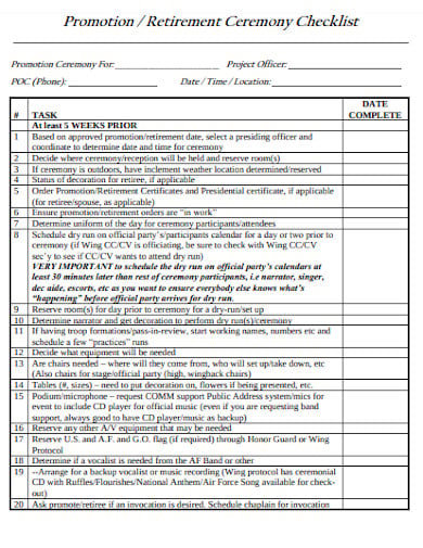 9+ Retirement Party Checklist Templates in PDF