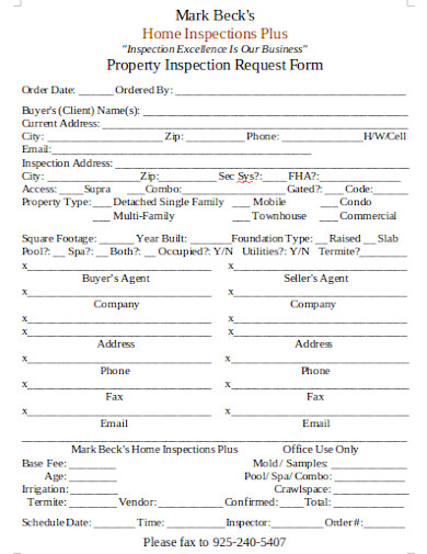 property inspection request form