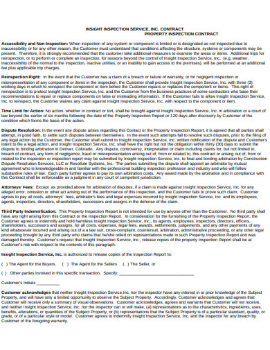 11+ Inspection Services Contract Templates in Doc | PDF
