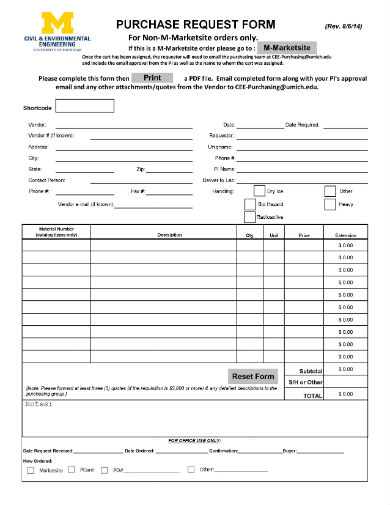 9+ Purchase Request Form in Google Docs | MS Excel | MS Word | Numbers ...