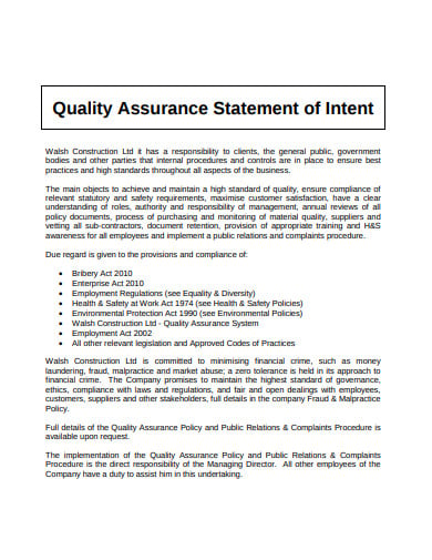 quality-assurance-statement-of-intent