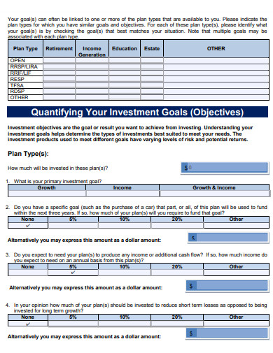 11+ Investment Goals Templates in DOC | PDF