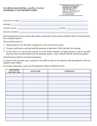 10 Free Alarm System Report Form Templates In PDF DOC
