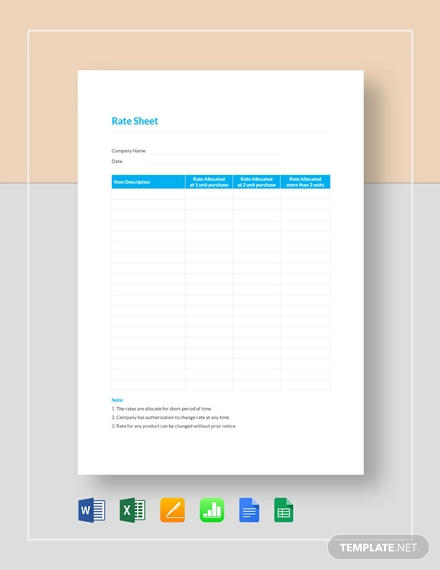 rate-sheet-template