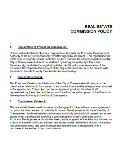 real-estate-commission-policy