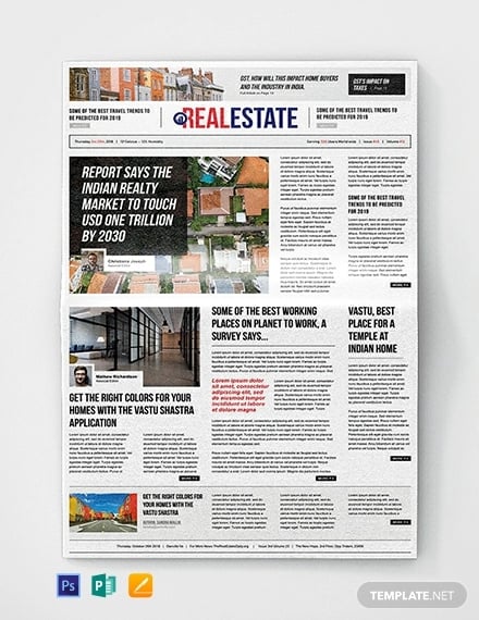 real estate newspaper template