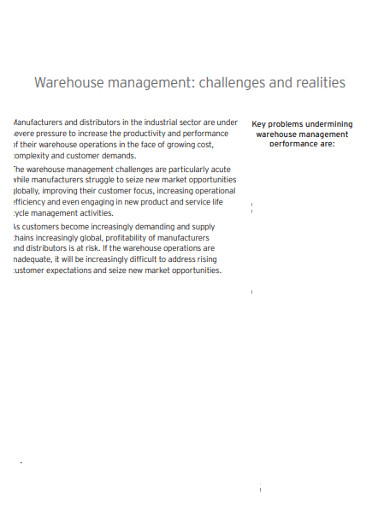 realities warehouse management