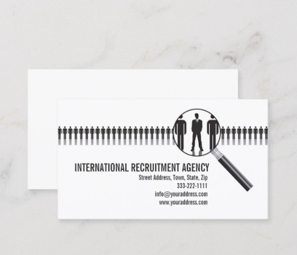 recruitment agency consultation business card