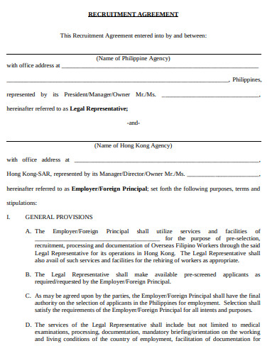 recruitment agreement example