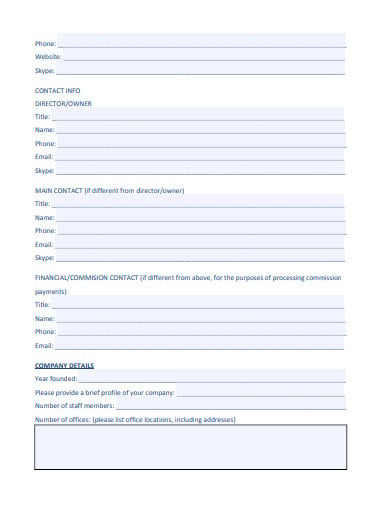 recruitment representative application form template