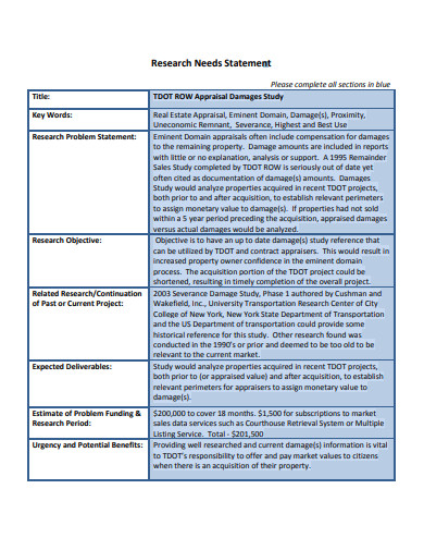 11+ Needs Statement Templates in PDF | DOC