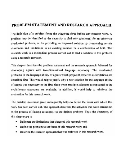 research problem statement approach