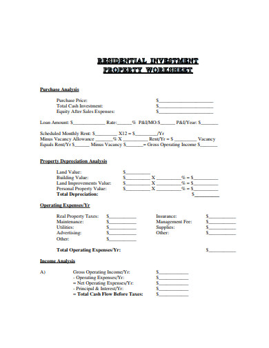residential-investment-property-worksheet-template