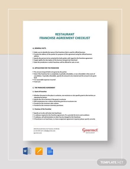 restaurant-franchise-agreement-checklist