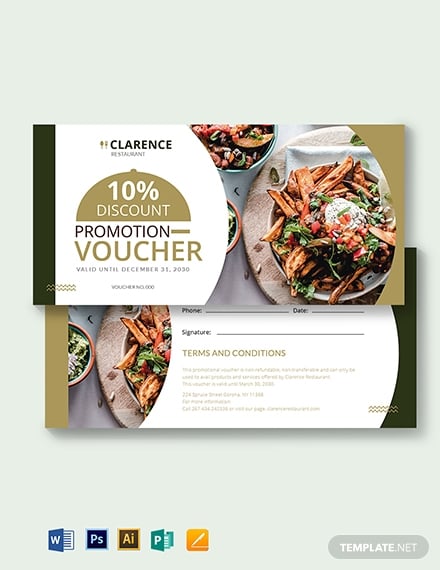 restaurant promotion voucher template