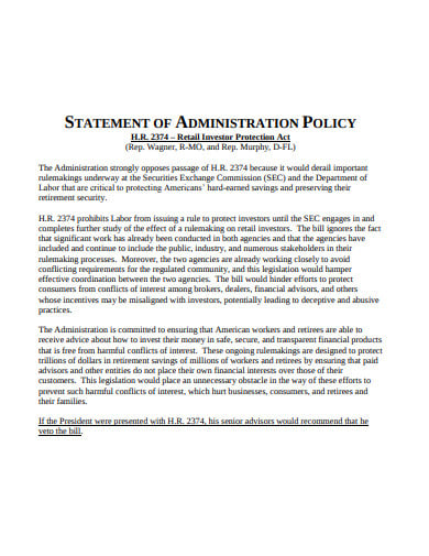 retail-investor-statement-of-administration-policy-template