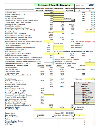 7+ Retirement Calculator Spreadsheet Templates in PDF | XLS