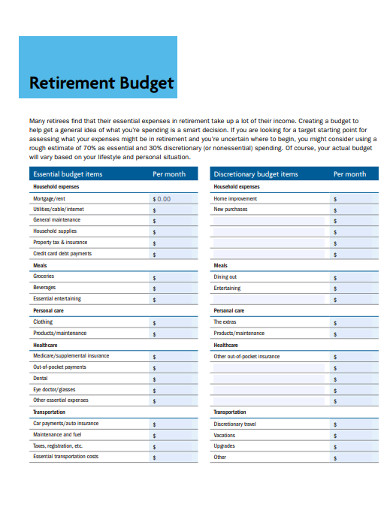 7+ Retirement Spreadsheet Templates in PDF | DOC