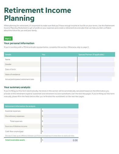 7+ Retirement Spreadsheet Templates in PDF | DOC