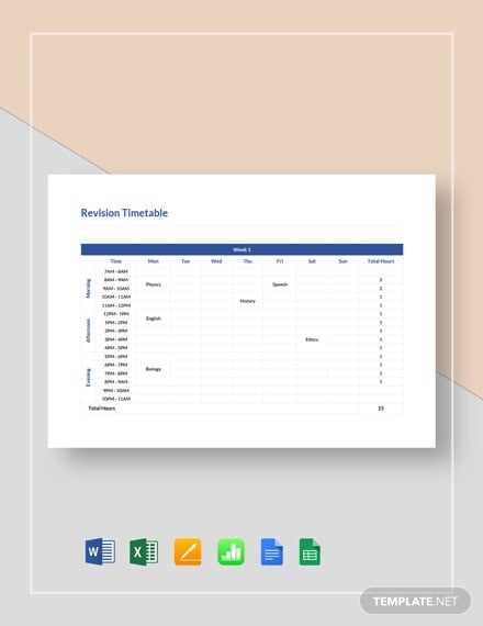 28 Timetable Template Sample Example Format 2304