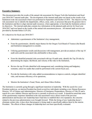 10+ Internal Audit Risk Assessment Templates in DOC | PDF