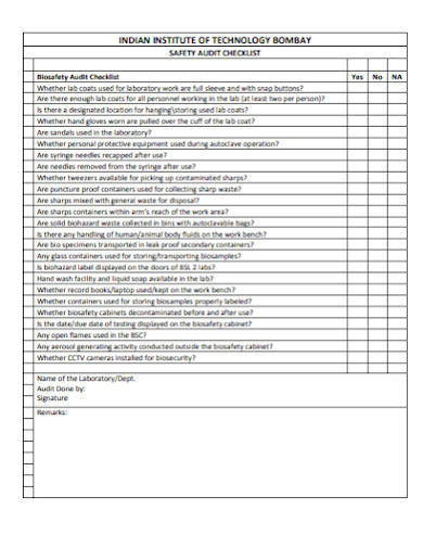 10 Safety Audit Checklist Templates In PDF WORD