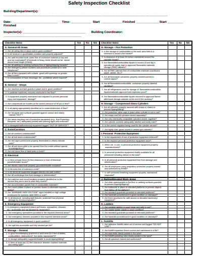 safety inspection checklist template