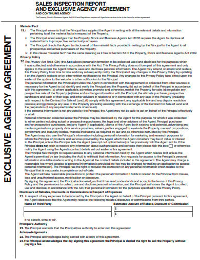 sales exclusive managing agency agreement template