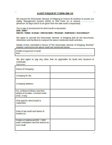 sample audit request form