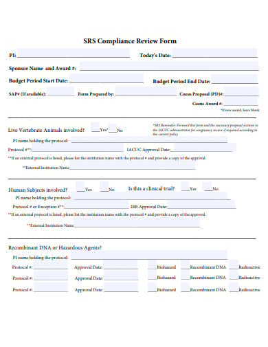 sample compliance review form