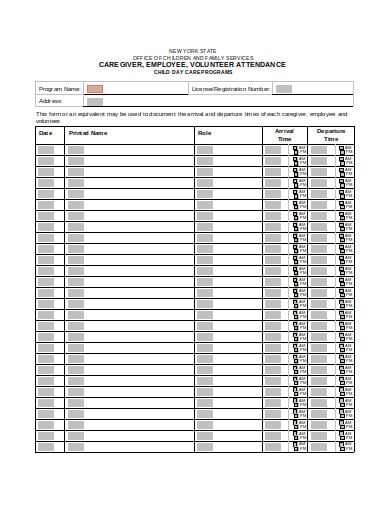 sample employee attendance sheet template