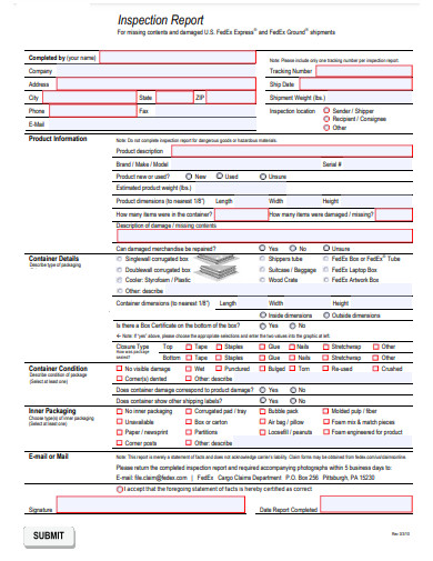 11+ Inspection Report Form Templates in DOC | PDF