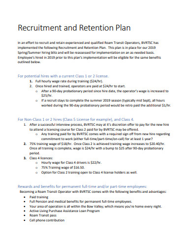 10  Recruitment and Retention Plan Templates in PDF MS Word