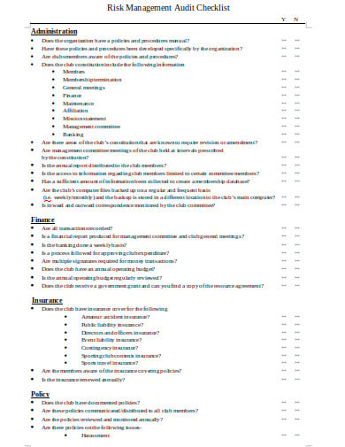 sample-risk-management-audit-checklist