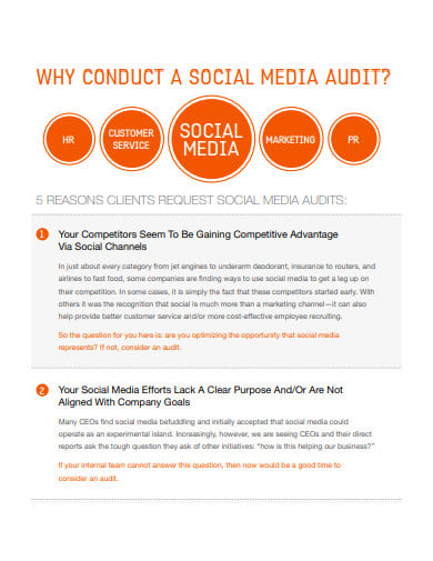 sample social media audit