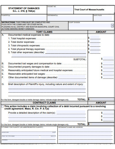 10-statement-of-damages-templates-in-pdf-doc