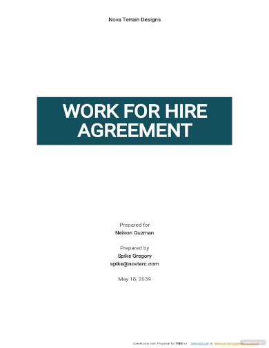 sample work for hire agreement template