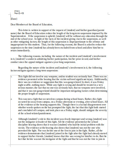 8 School Appeal Letter Templates In PDF DOC