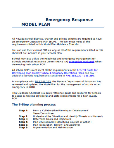 11+ School Emergency Operations Plan Templates in PDF | DOC