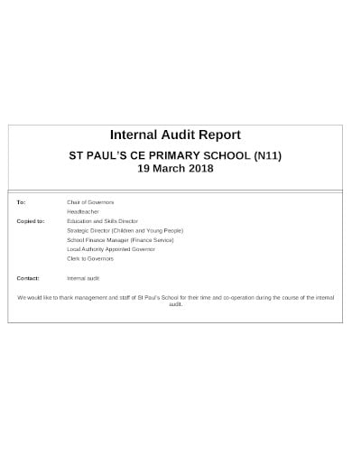 school internal audit report