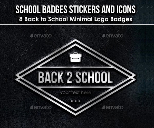 school minimal badge template